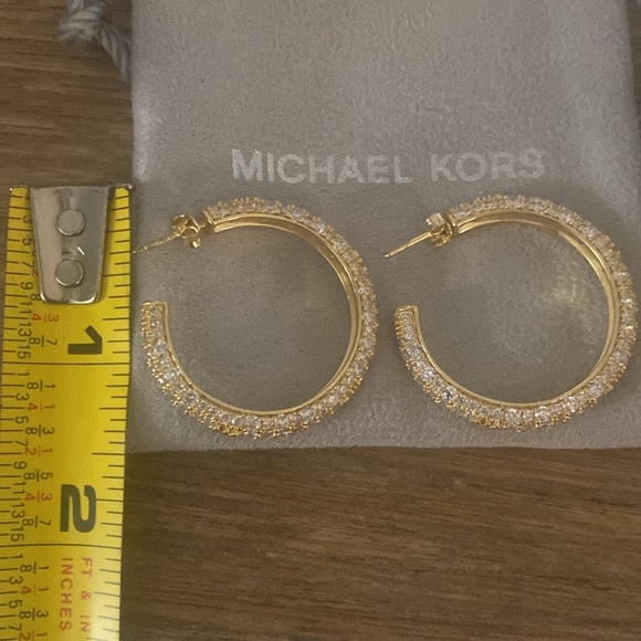 Michael Kors hoop earrings with diamonds - Picture 7 of 10